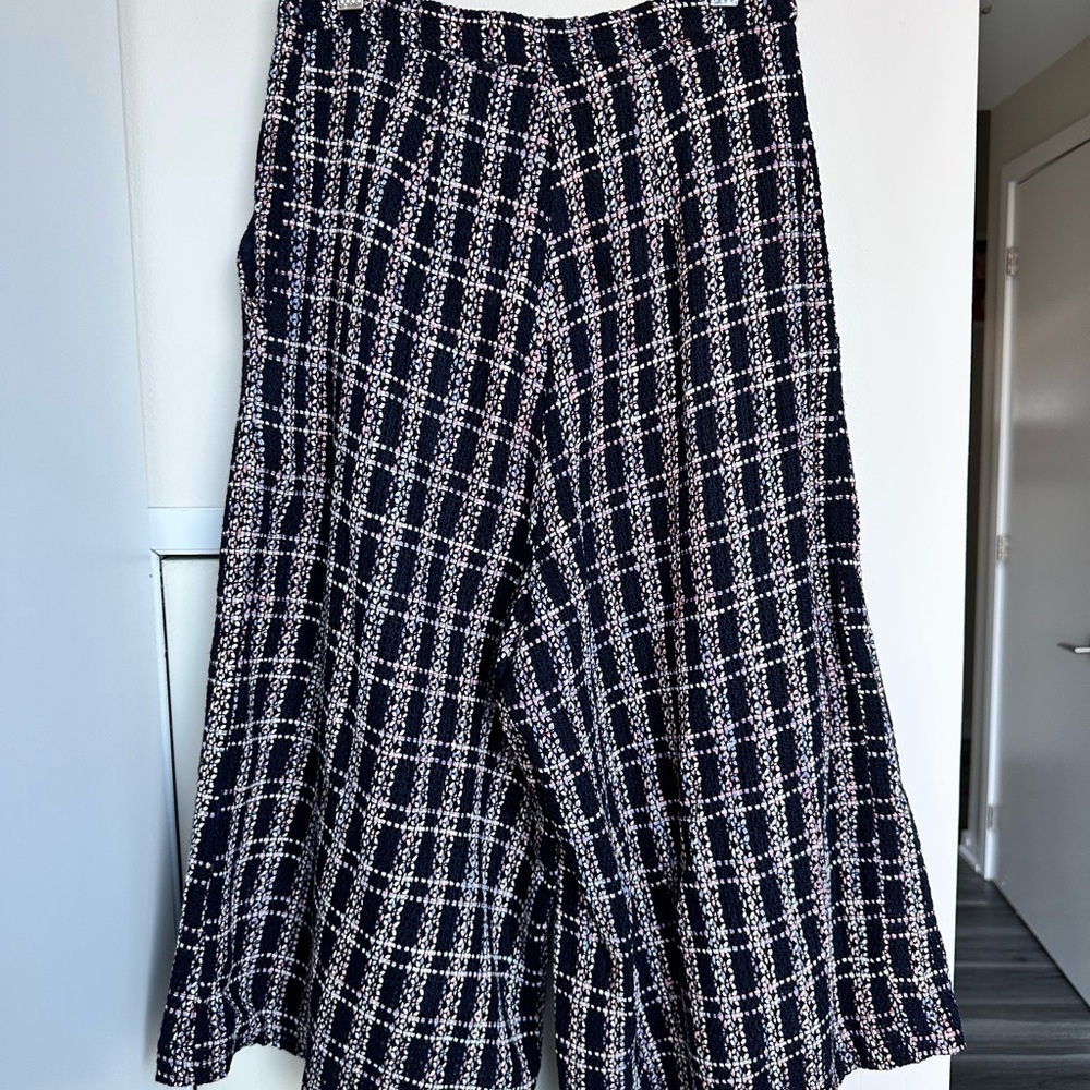 Iris & Ink ($395) High Waist Tweed Culottes Wool Pleated Cropped Pants Sz 4 - Picture 8 of 11